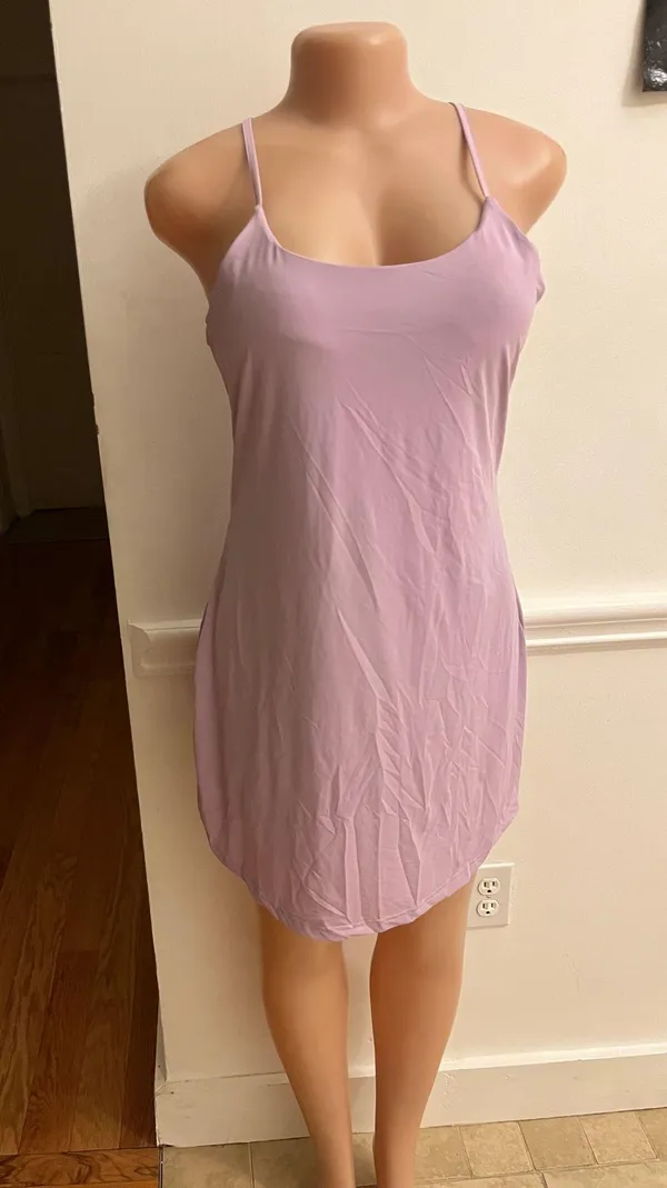 Halara Experience comfort and style with this elegant mauve sleepwear chemise. Perfect for a relaxing night in. - Image 5