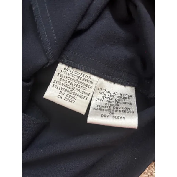 Talbots Zip Up Jacket Small Navy Blue Stretch Minimalist Career‎ M7157 - Image 4