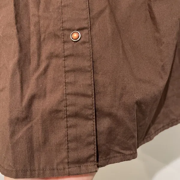Wrancher by Wrangler Women's Brown Pearl Snap Western Shirt Long Sleeve XL y2k - Image 10