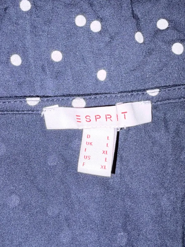 Esprit large Maternity & Nursing Navy Blue Polka Dot Midi Dress - Image 7