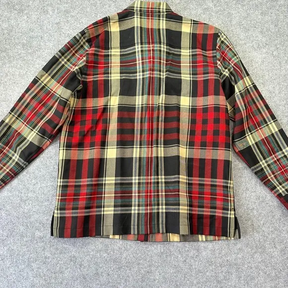 Lauren‎ Ralph Lauren Women's Wool Plaid Button Down Shirt Red Black LRL Logo - Image 10