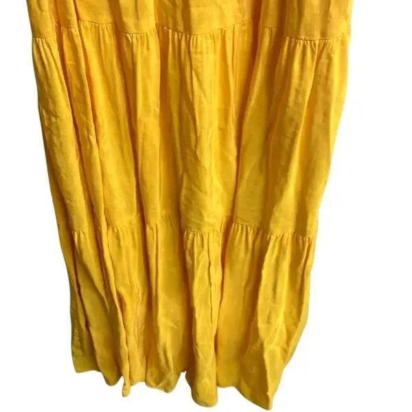 495. Antonio Melani sun yellow v neck Linen blend maxi dress size 4 - Image 7