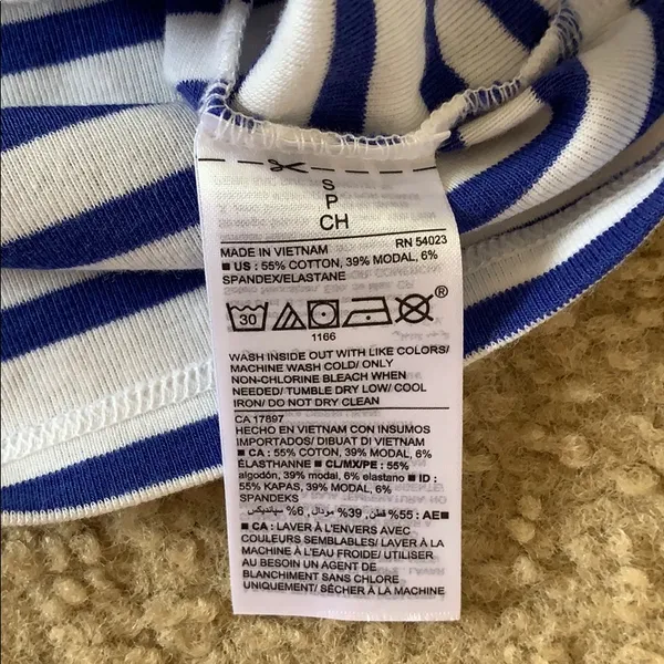 Old Navy Navy White Striped Bateau Neck Top Size S - Image 4