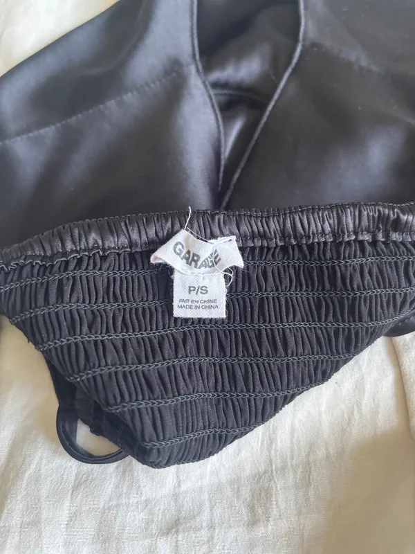 Black Garage Satin Corset Top - Image 3