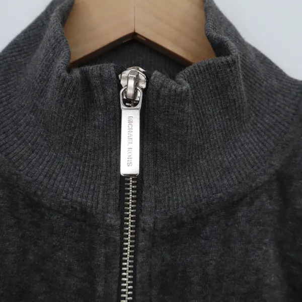Michael Kors Track Jacket Womens XS Velour Full Zip Charcoal Grey Excellent - Image 2