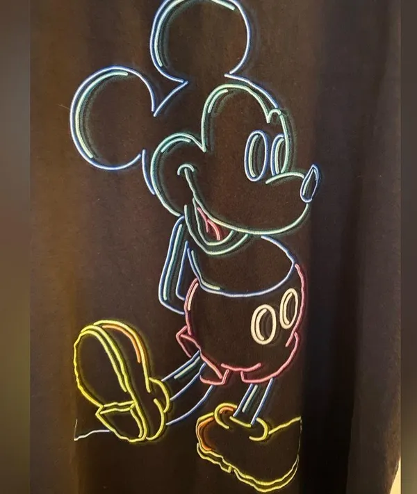 Disney Black Tank with Neon Rainbow Mickey Mouse - Image 5