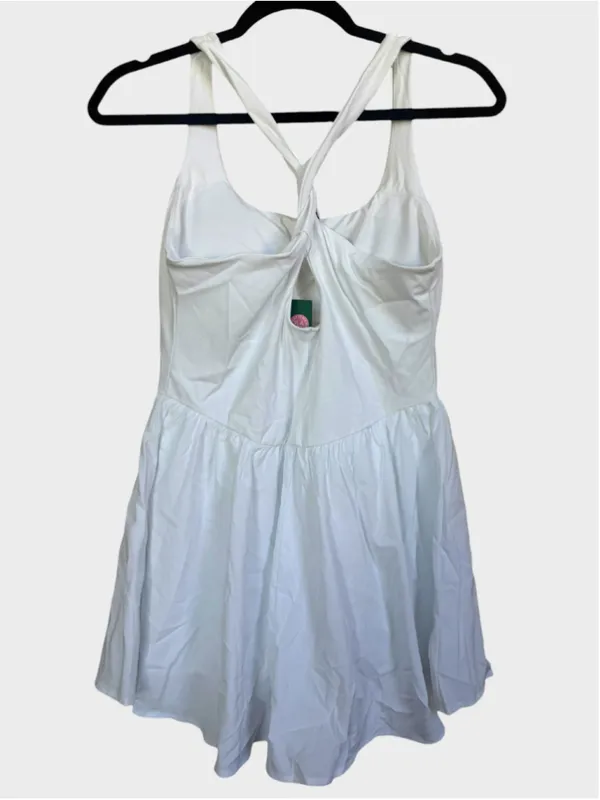 Size M Halara Corset 2-in-1 Pocket Mini Quick Dry Flowy Active Dress in White - Image 3