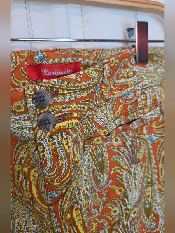 Anthropologie Cartonnier “Persimmon Paisley Crops” - Image 8