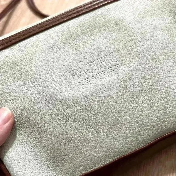 Pacific Leather | Brown Cream Two Tone Small Zip Shoulder Purse Crossbody Bag‎ - Image 4