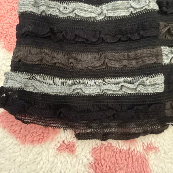 Y2K Strapless Bodycon Mini Dress Black Grey Ruffle Textured Tube Dress Fairy Grunge Coquette Clubwear S - Image 9