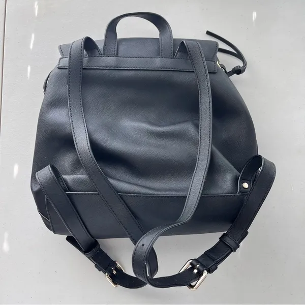 Kate Spade Jessie Laurel Way Black Saffiano Leather Backpack Gold Hardware - Image 5