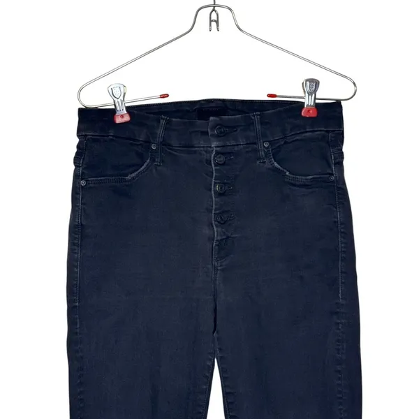Mother Womens Jeans Comfort Ankle Skinny Stretch Mid-Rise‎ Dark Denim Black 28 - Image 4