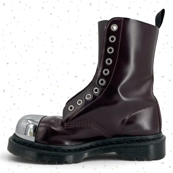 Dr. Martens Grasp Oxblood Red Boots Exposed Steel Toe Edgy Grunge Utility UK 5 - Image 5