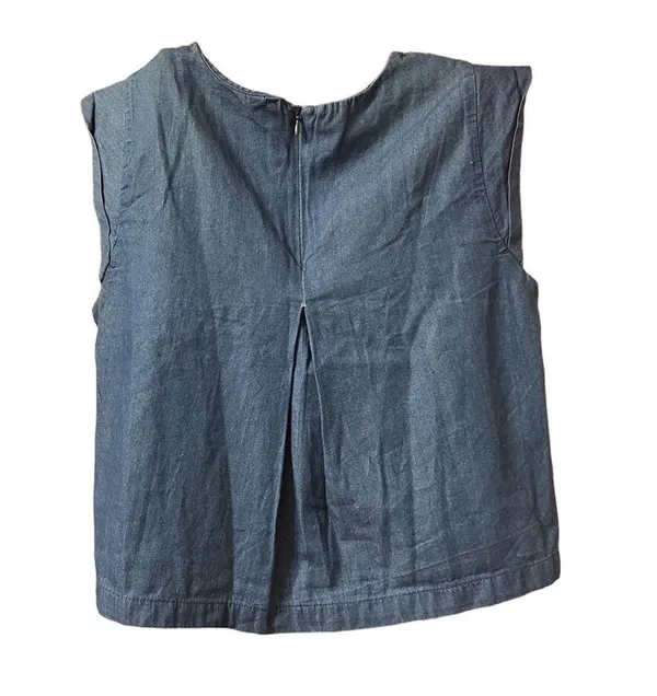ZARA DENIM PEASANT BLOUSE - Image 2