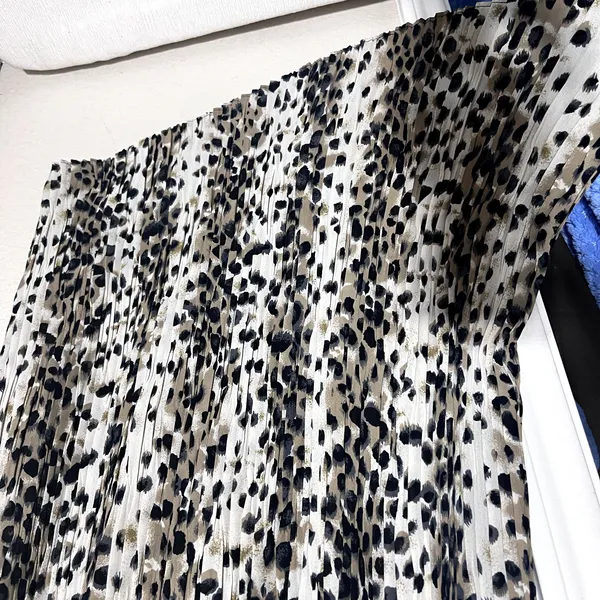 Lord & Taylor Vintage Leopard Print Skirt Long‎ Midi pleated USA sz 10 - Image 3