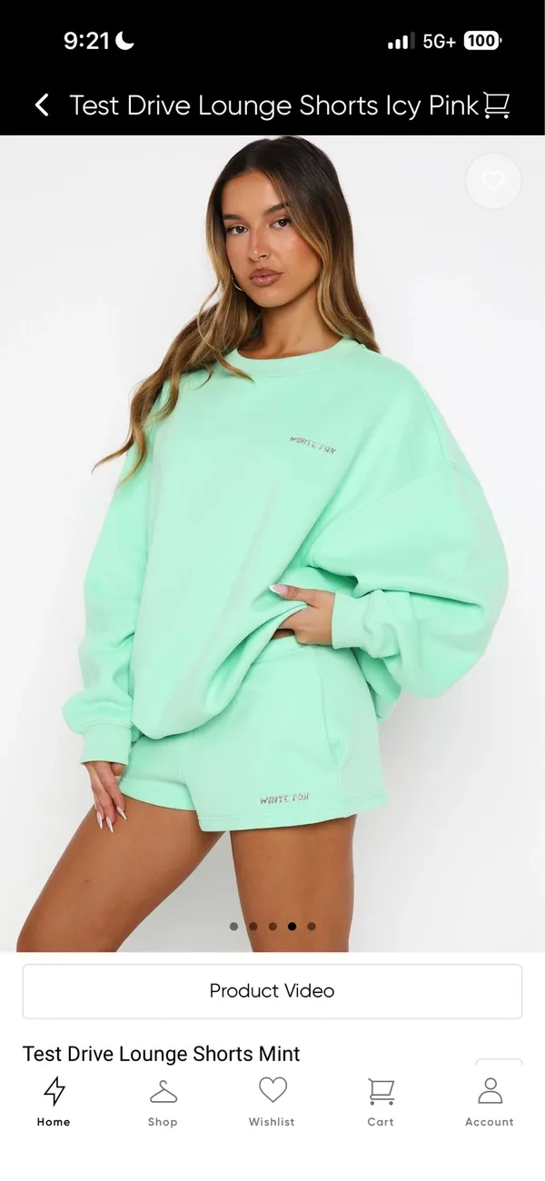 White fox mint green sweatshirt and sweat shorts set Size XXS/XS - Image 9