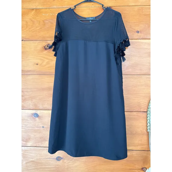 Lulus Iced Latte Black Shift Dress Little Black Dress LBD Party Size L - Image 2