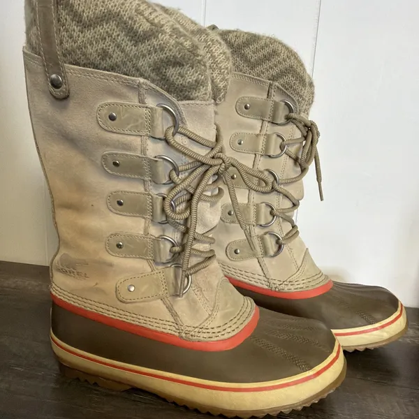 Women's Sorel Size 7 Joan Of Arctic Knit Winter Boots Waterproof Tall - Image 3