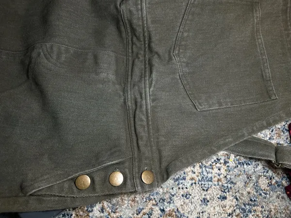 Forever 21 Olive Green Denim Overall Dress Size M - Image 5