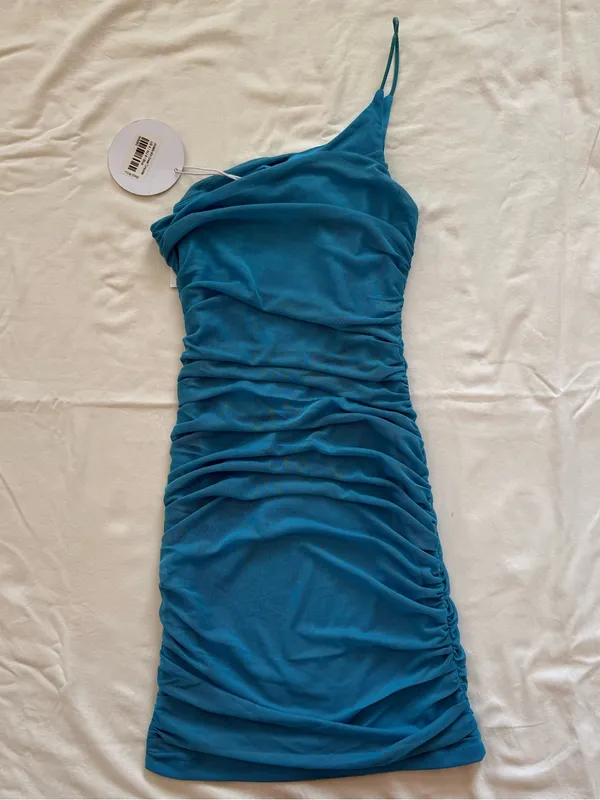 Princess Polly Teal One-Shoulder‎ Ruched Bodycon Dress - Image 2