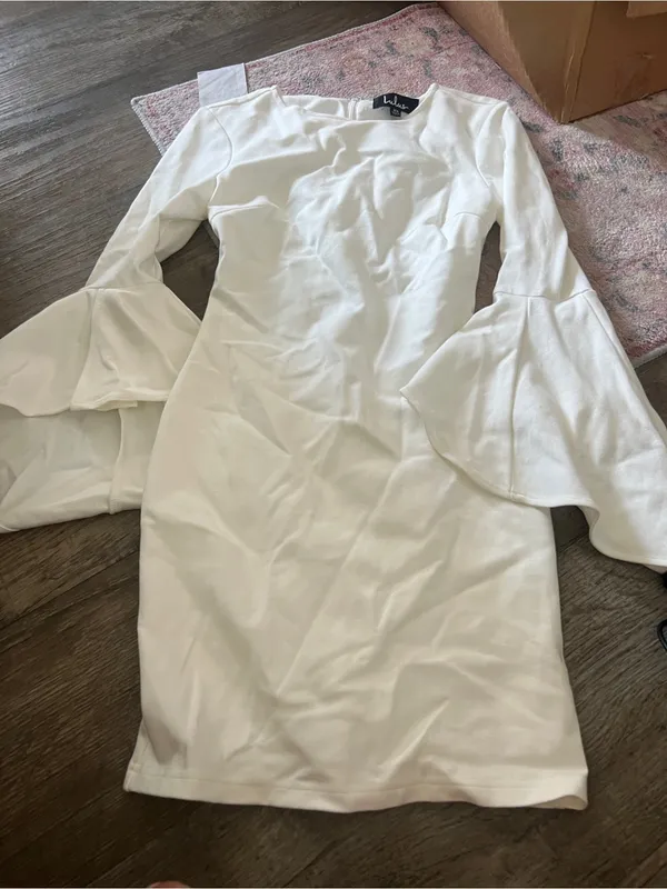 lulus white bodycon bell sleeve dress - Image 12