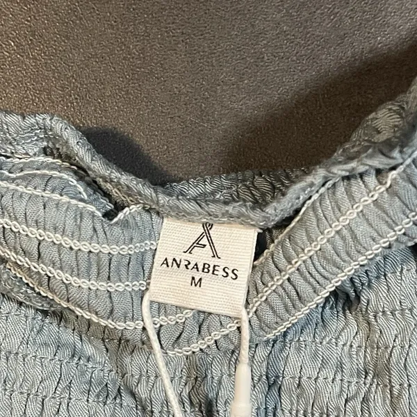 Anrabess Light Blue Tank Crop Womens Shirt M F-3‎ - Image 2