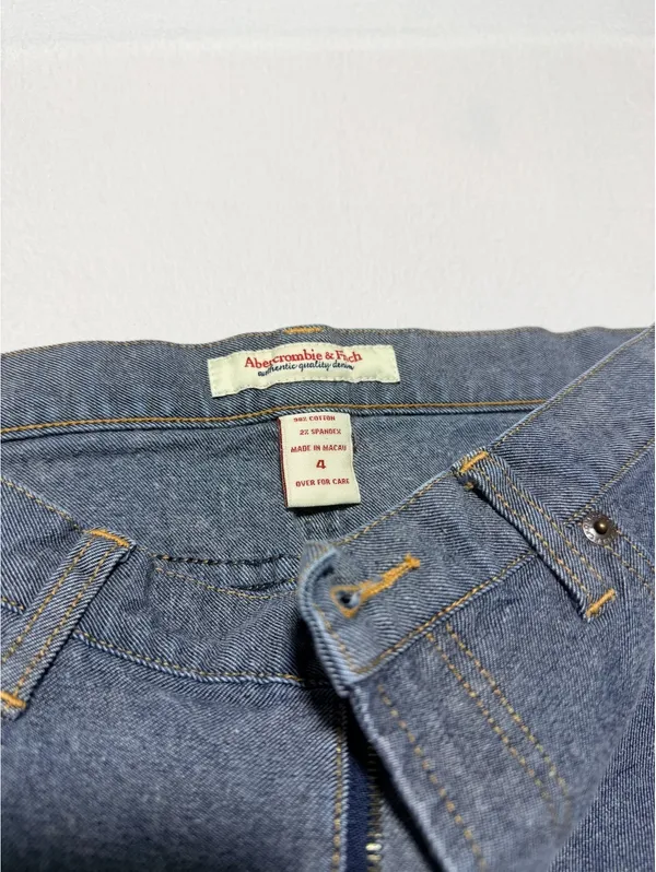 Abercrombie & Fitch Women’s Size 4 Blue Cropped Capri Pants Cotton Stretch - Image 3
