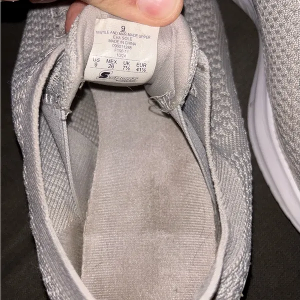 Skechers Light Gray Knit Slip-On Sneakers - Image 7