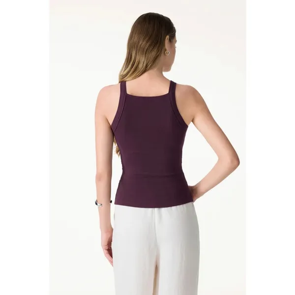 OGL Deep Fig Purple Square Neck Tank Top Size M Built-In Bra New NWT - Image 6