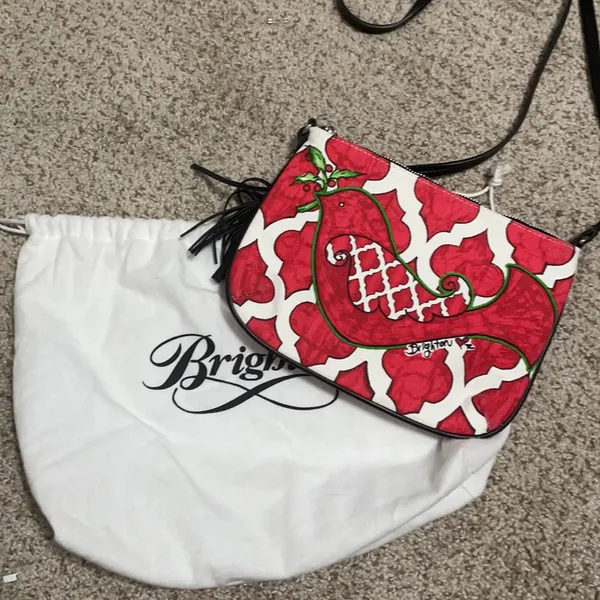 💙💖 Brighton‎ Holiday Holly Leaf Red Bird Canvas Crossbody - Image 2