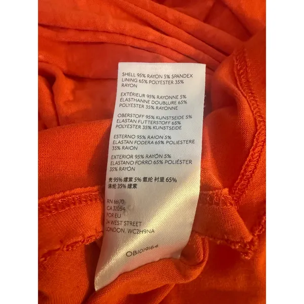 Maeve Anthropologie Medium Orange Floral Cowl Midi Jersey Dress boho cottage re - Image 6