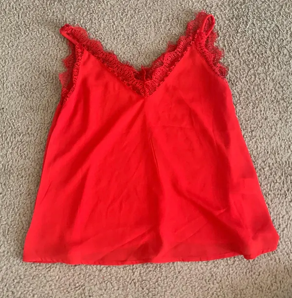 Amazon Red Lace Tank Top - Image 4