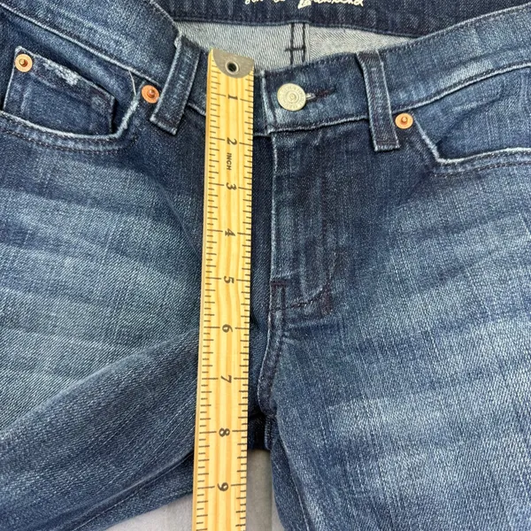 7 For All Mankind dojo Wide Leg Flare Jeans Dark Wash Blue U115J470S Size 27 - Image 4