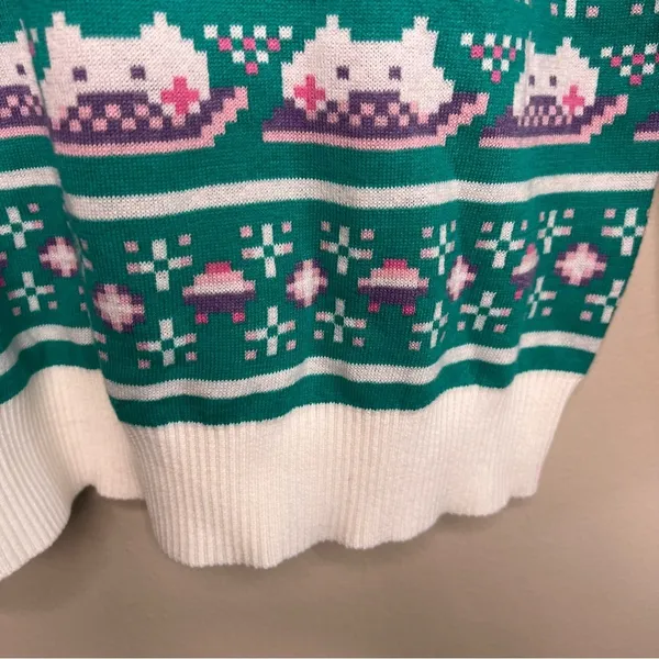 Keyboard Cat Merch‎ Graphic Novelty Print Multicolored Crew Neck Warm Sweater - Image 5