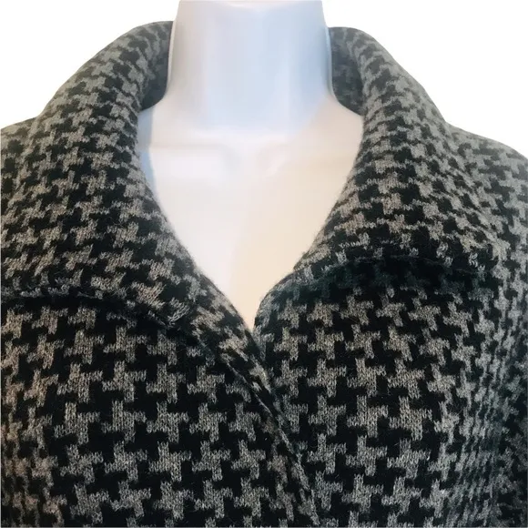 Chiara mente S wool blend longline houndstooth belted cardigan coat - Image 8