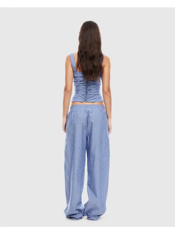LIONESS Cobain Corset Top in Navy Stripe XSmall New Womens Sleeveless Tank - Image 14