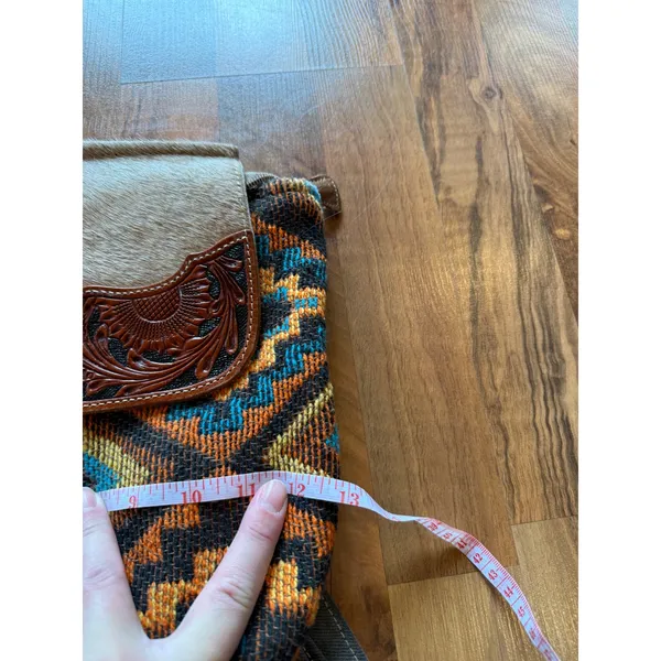 Myra Bag Backpack purse Women Small‎ Multicolor Hand Tooled Cowhide Leather west - Image 6