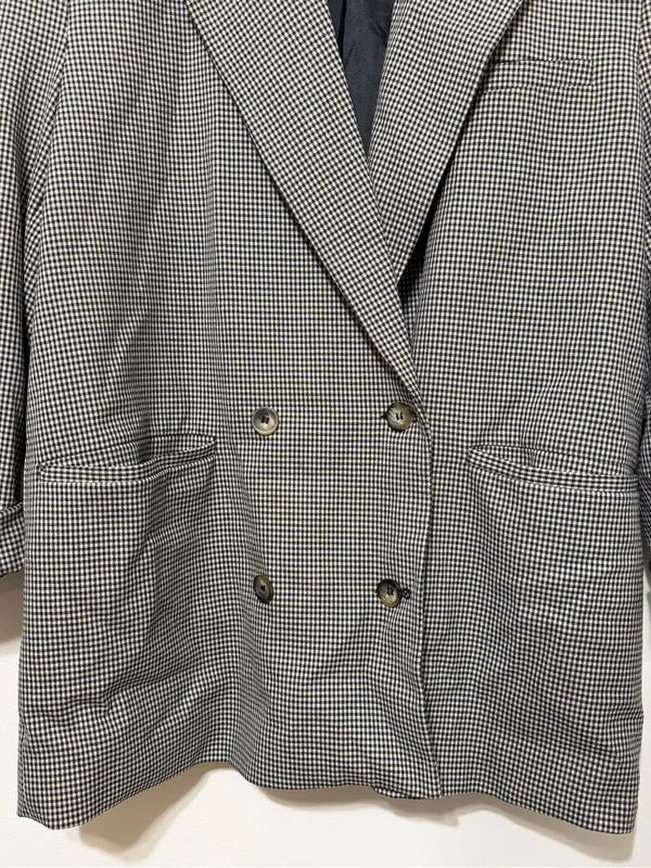 ZARA Houndstooth Blazer Size Medium Blogger Fav Women’s Double Breasted - Image 5