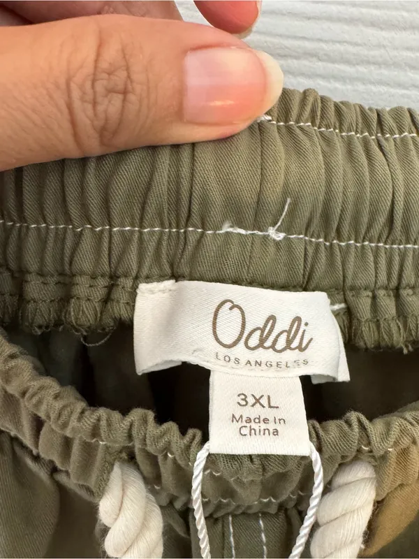 ODDI Los Angeles Olive Boho Balloon Jogger Pants Plus Size 3X Utility - Image 6