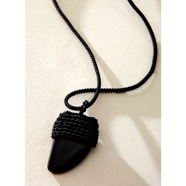 Free People Eleanor Pendant Necklace Black Onyx One Size - Image 2