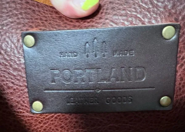 Portland Leather Goods Brown Hand Made Tote Bag Purse - Image 4