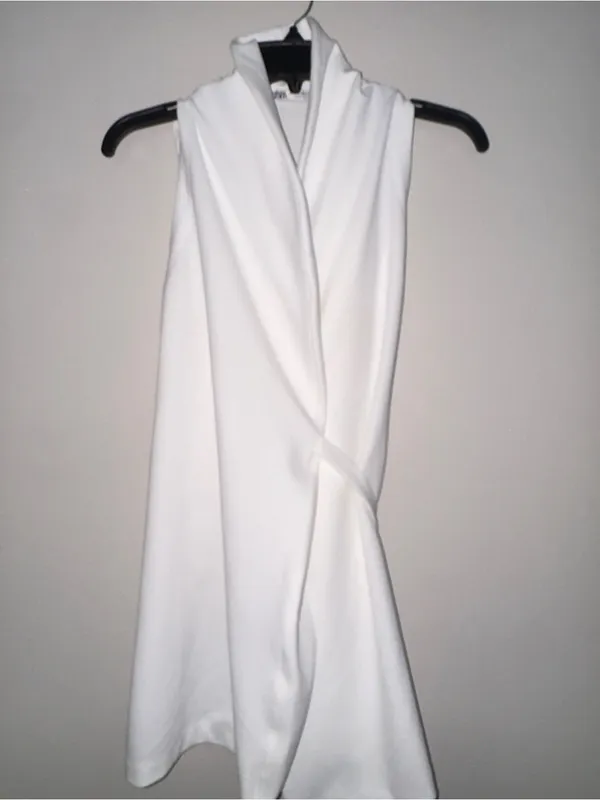 Zara White Mini Dress Sz S - Image 3