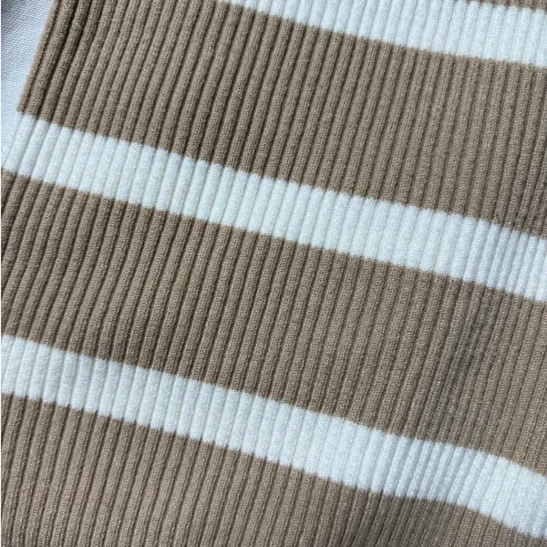 Abercrombie Tan Cream Striped Mockneck Sweater Mini Dress XS - Image 6
