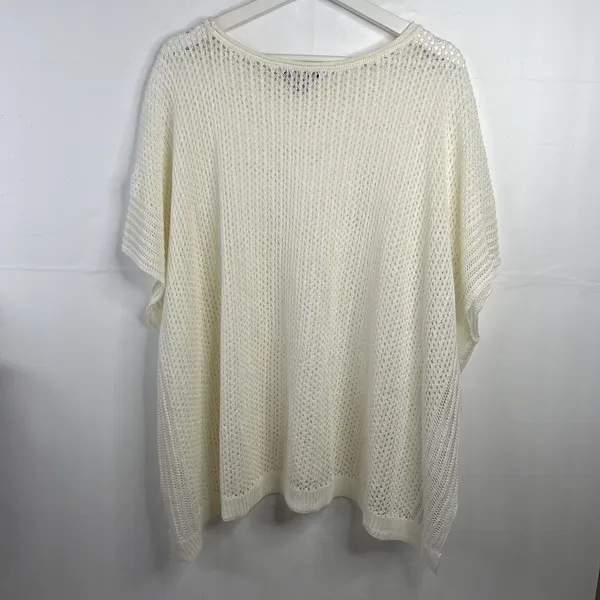 Tommy Bahama OS Beach Cover Linen Beige Open Weave Poncho Resort Boxy Relaxed - Image 12