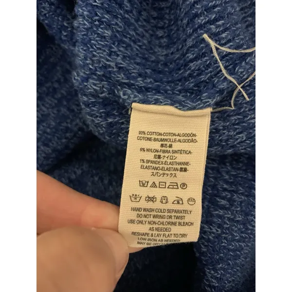 Free People Too Good Blue Knit Sweater Slouchy Boho Coastal XS OB910473 - Image 5