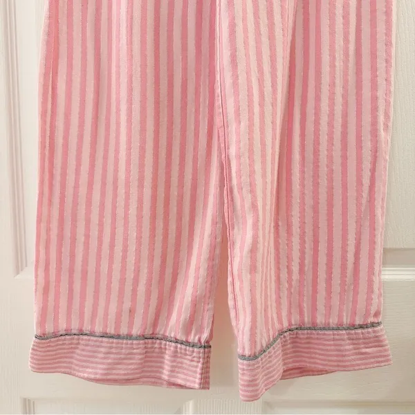 Victoria’s Secret Pink Stripe Metallic Tinsel Flannel Pajama Pants Iconic Small - Image 5