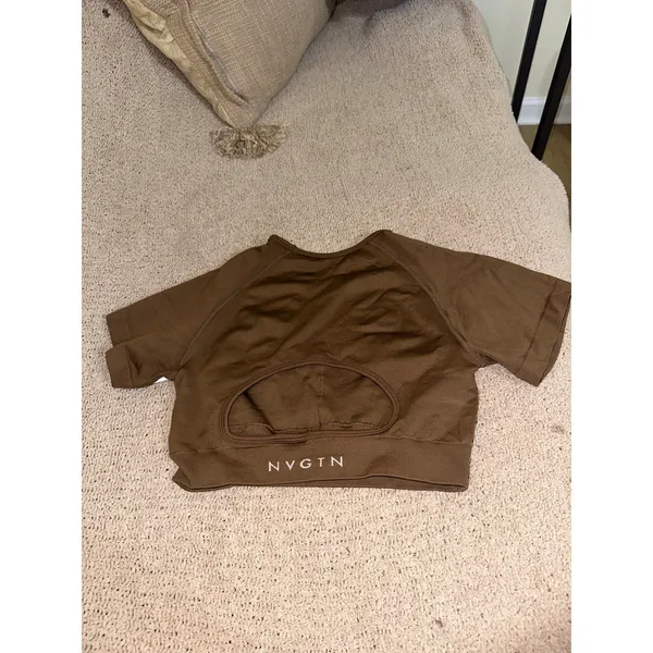 NVGTN brown open back crop top - Image 3