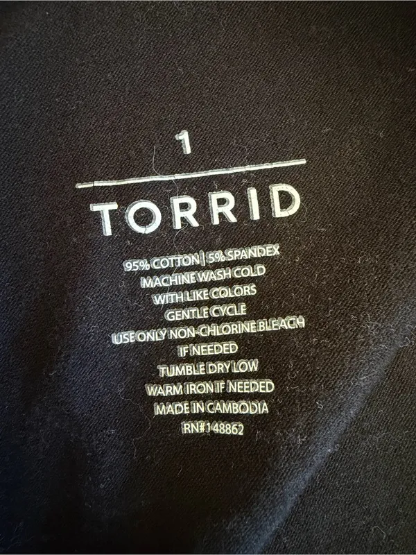 Torrid Size 1 14/16 Black Pink Floral Full Length Cotton Leggings - Image 3