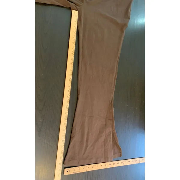 Terra‎ & Sky Brown Flare Leg Knit Pants Plus Size 2X 20W-22W Yoga Waist Slit Hem - Image 7