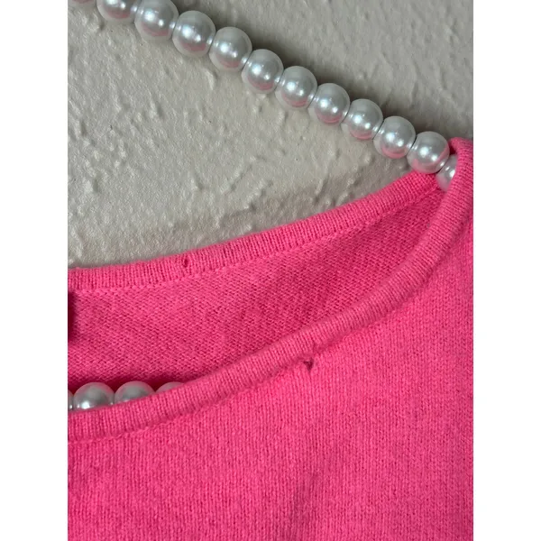 Lilly Pulitzer Cashmere Sweater Size Small Bright Pink Preppy Colorful TINY FLAW - Image 7
